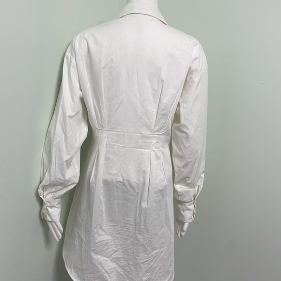 Mulla White shirt dress hidden buttons size medium - Picture 5 of 7
